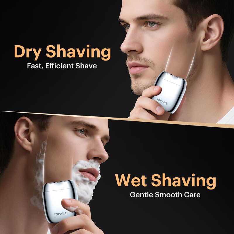 2026 New Alloy Mini Electric Shaver for Men, Portable Travel Rechargeable Razor with Mirror Cap, Waterproof, Smooth & Close Shave, Ideal Gift for Husband Boyfriend, RX40+Gift Bag