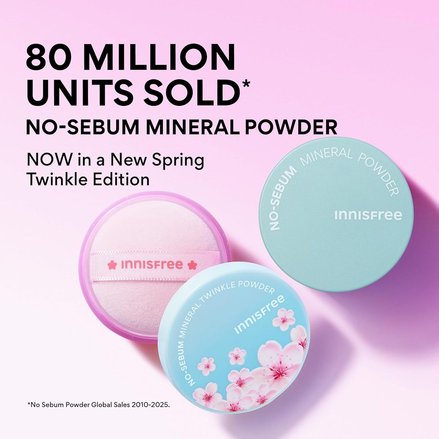 Innisfree No Sebum Powder - Limited Edition Pink & Peach Loose Powder for Brightening & Mattifying | All Skin Types, Cherry Blossom