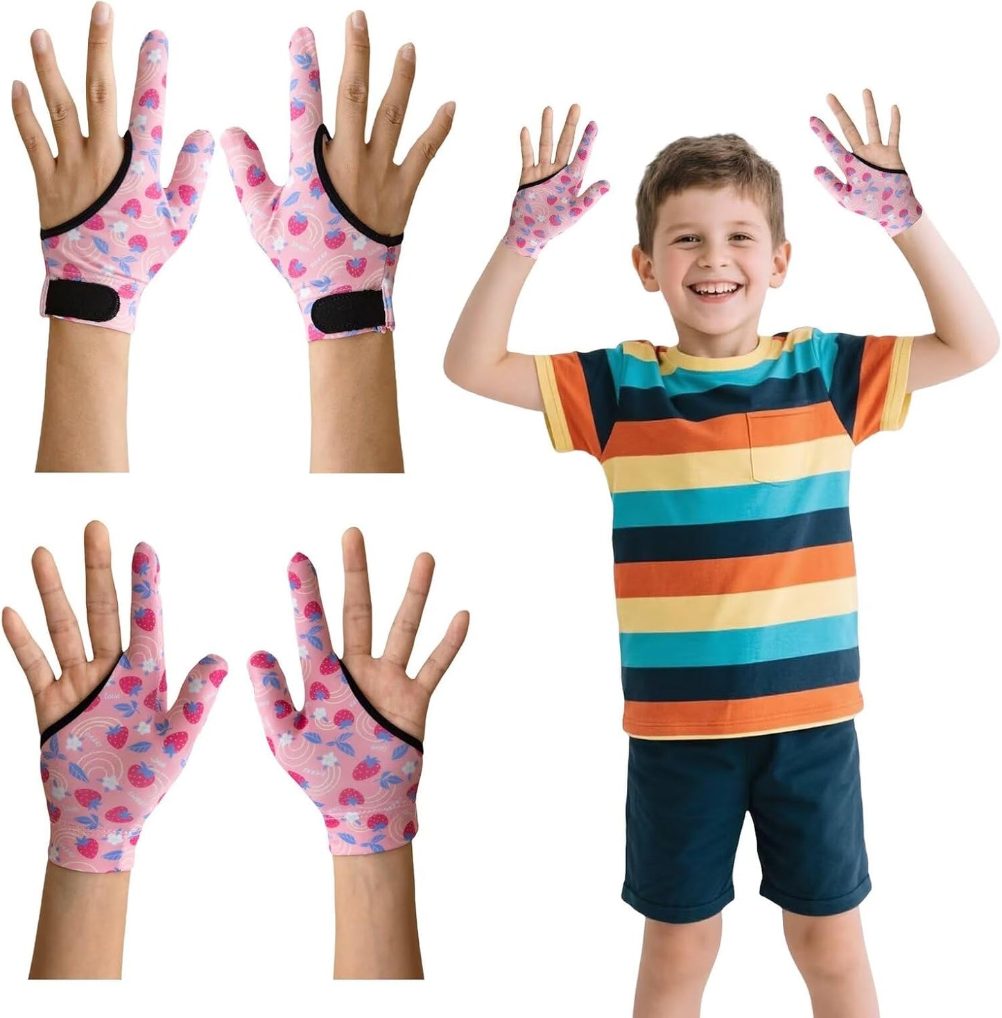 Thumb Sucking Guard Gloves for Kids | 4-Pack Anti-Thumb Sucking & Nail Biting Protection | Ages 5-12