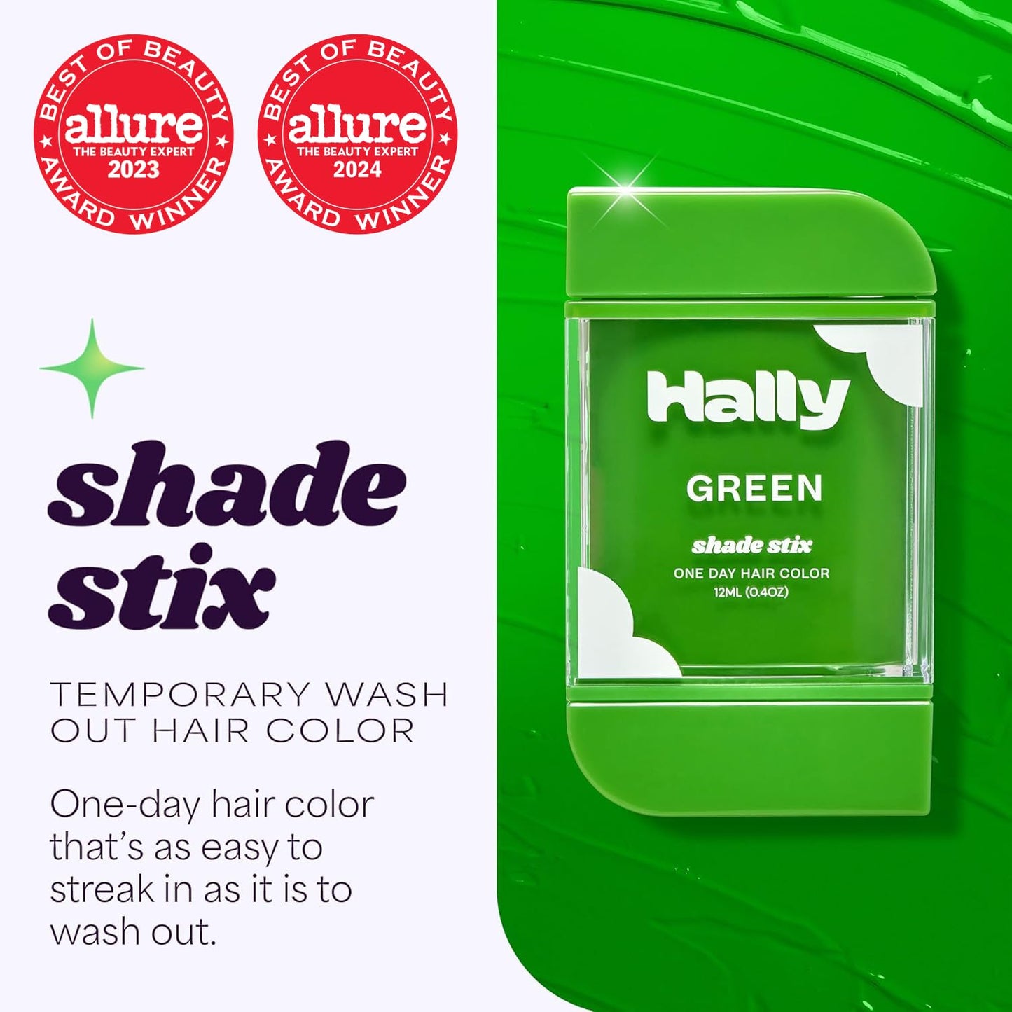 Temporary Hair Color Stix - Green Washable Hair Chalk for Kids, Teens & Adults | 12 ml Perfect for Festivals & Parties
