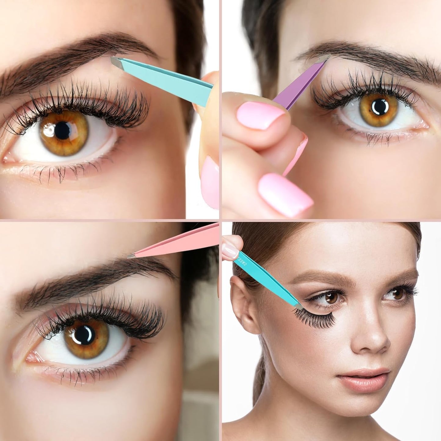 7-Piece Eyebrow Tweezers Kit - Precision Plucker Set with Scissors, Razor & Spoolie for Facial Hair Removal | Ideal for Brows, Chin & Ingrown Hair