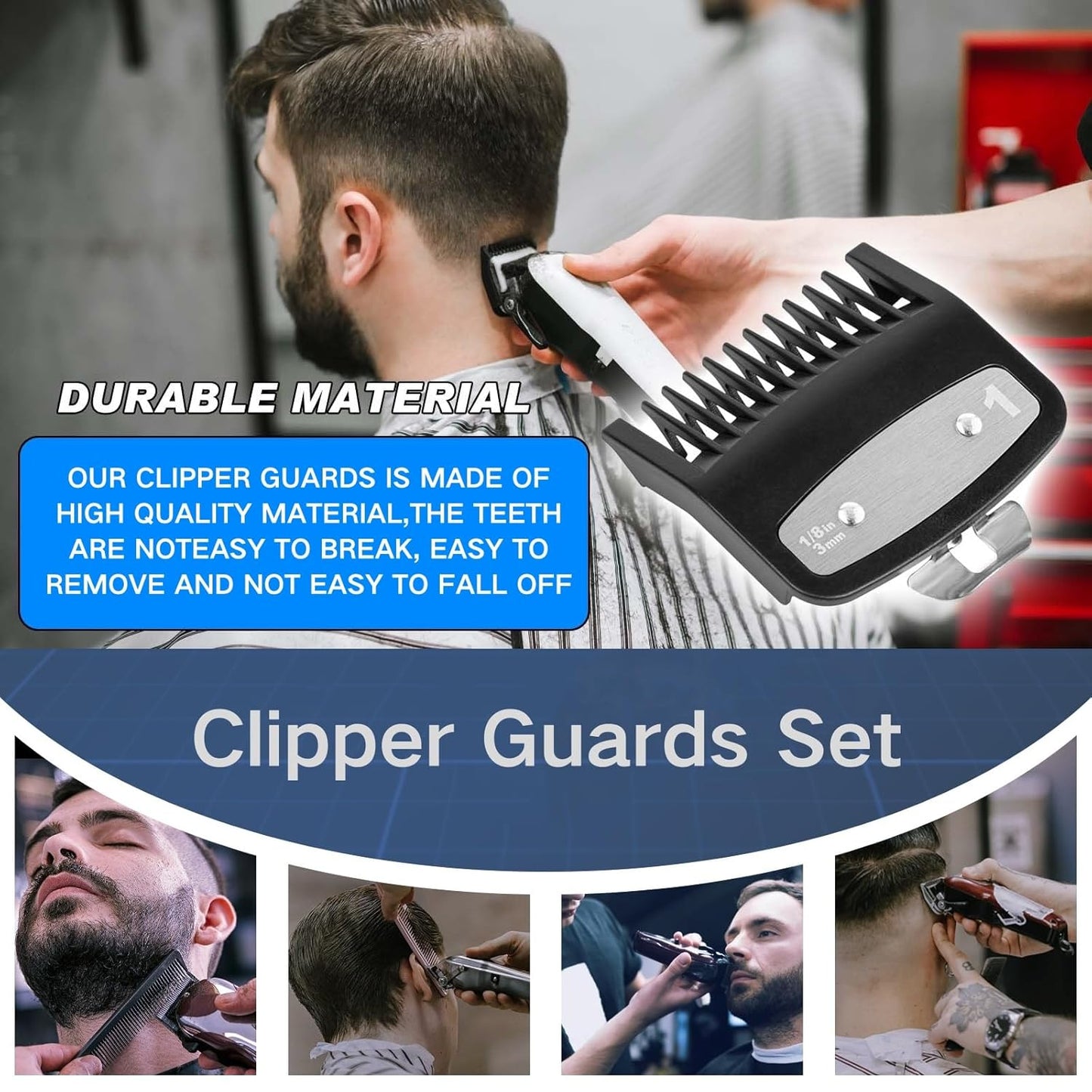 Wahl Clipper Guards Set - Compatible Hair Clipper & Trimmer Guide Combs | 1/8" (3.0 mm) - 2 Pack, Black
