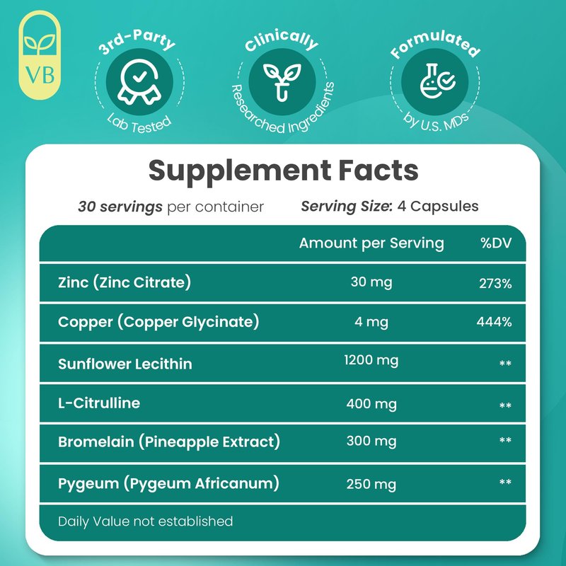 VB Health Load Boost - Semen Volume, Sperm Health, & Men's Fertility - 120 Capsules (1 Month Supply)