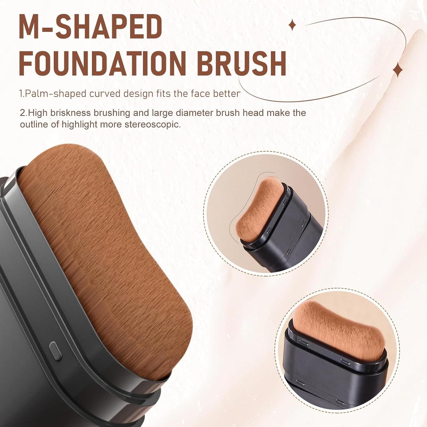 Golden Shimmer 2-in-1 Body Stick - Cream Bronze Highlighter with Blending Brush | Long-Lasting Glow, 0.51oz
