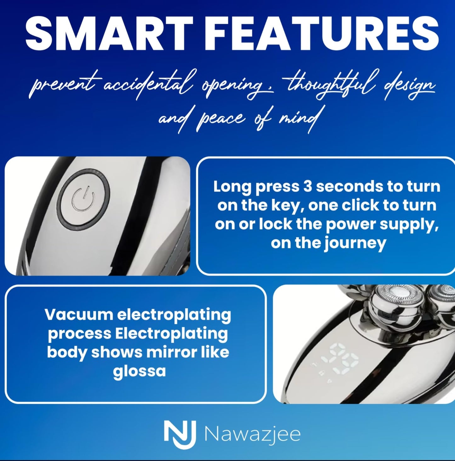 Head Shavers for Bald Men Electric Razor for Men 7D Floating Razor Rechargeable LED Display Head Shaver Face Body Ear Nose Trimmers Cordless Portable IPX7 Waterproof Wet Dry Shaving Grooming Kit