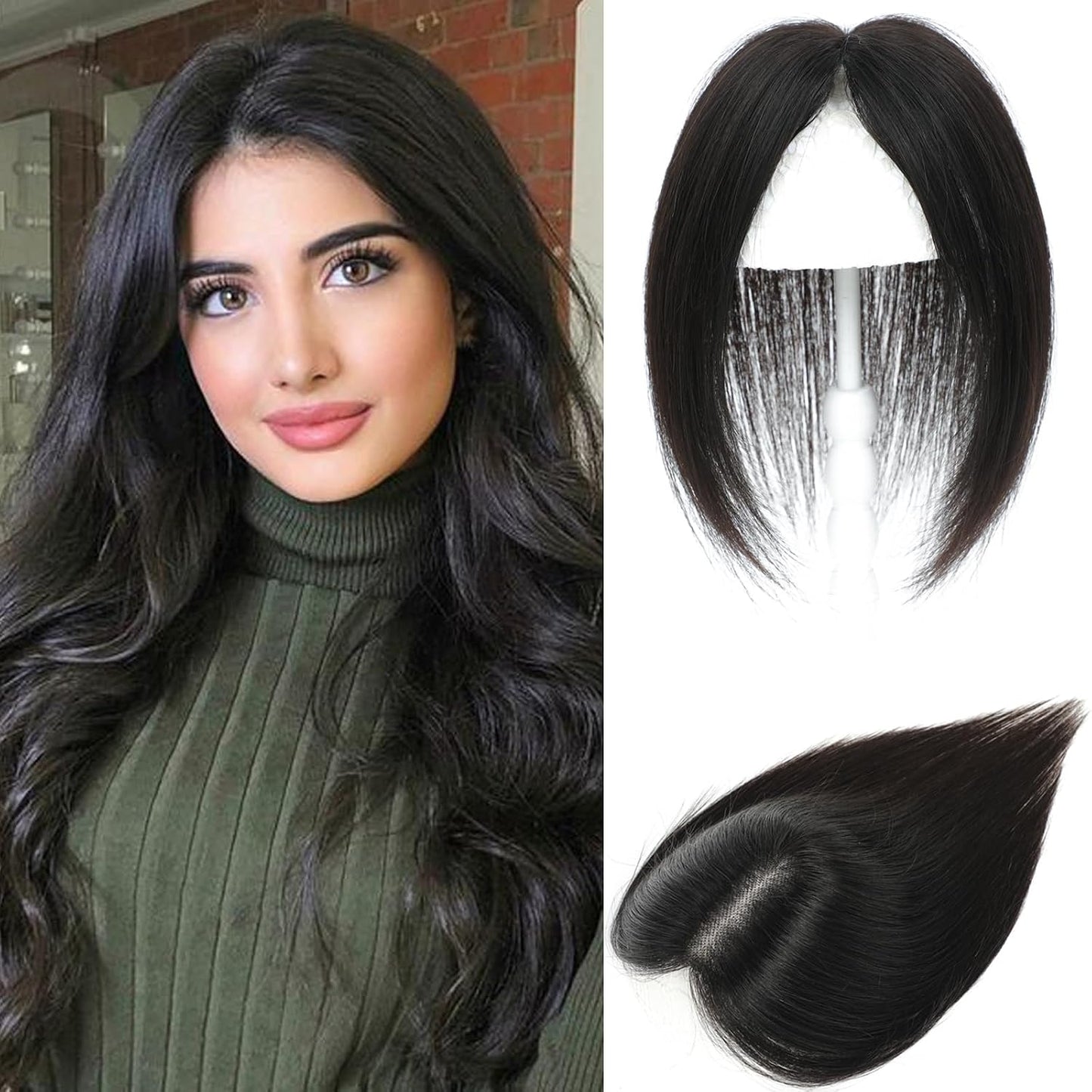 Human Hair Toppers for Women | Real Hand-Tied Swiss Base Hairpieces for Thinning Hair - 10 Inch, 30g, No Bangs