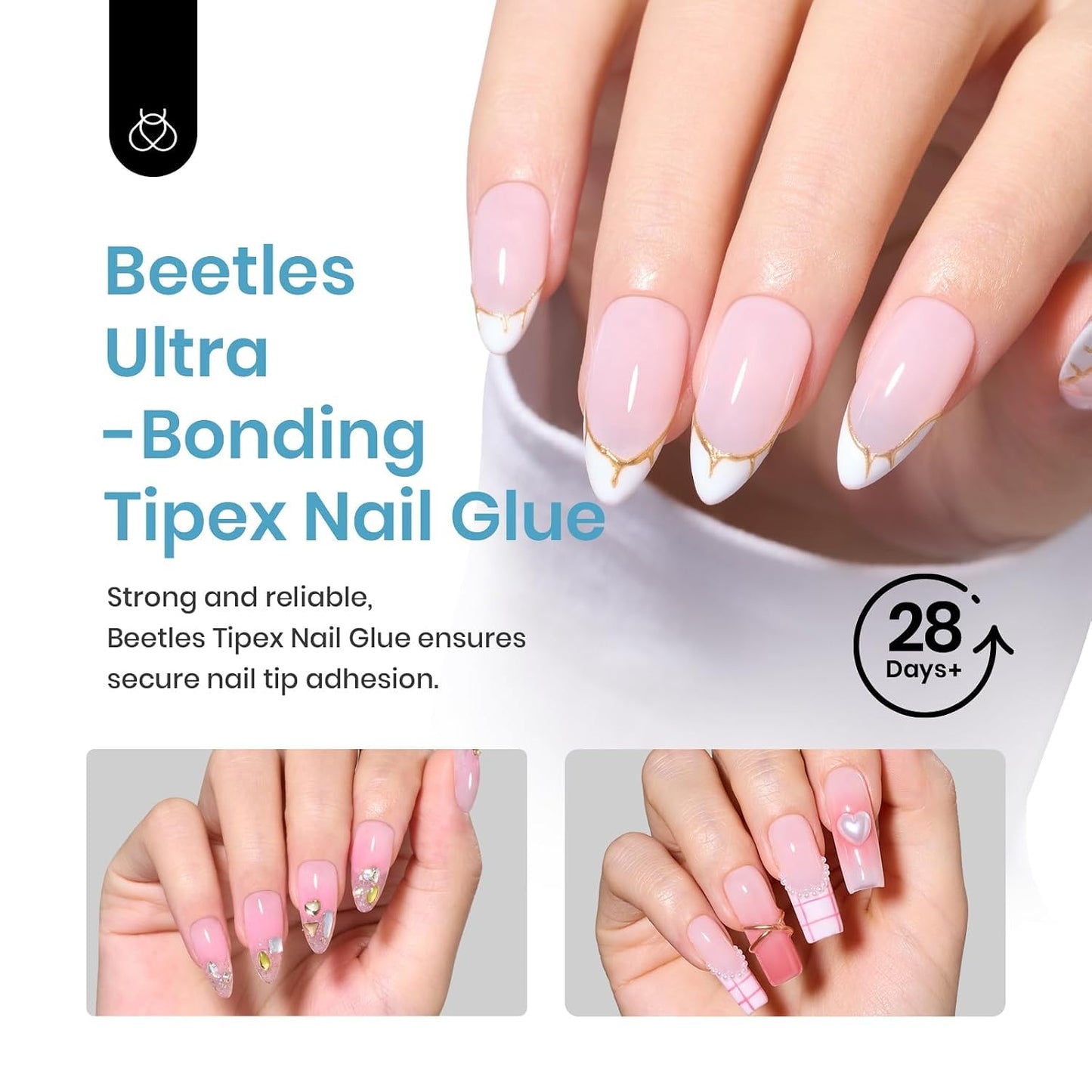 Beetles Nail Glue Gel - Super Strong Soak Off UV Formula for Nail Tips | 20g, Beginner-Friendly, Lasts 28+ Days