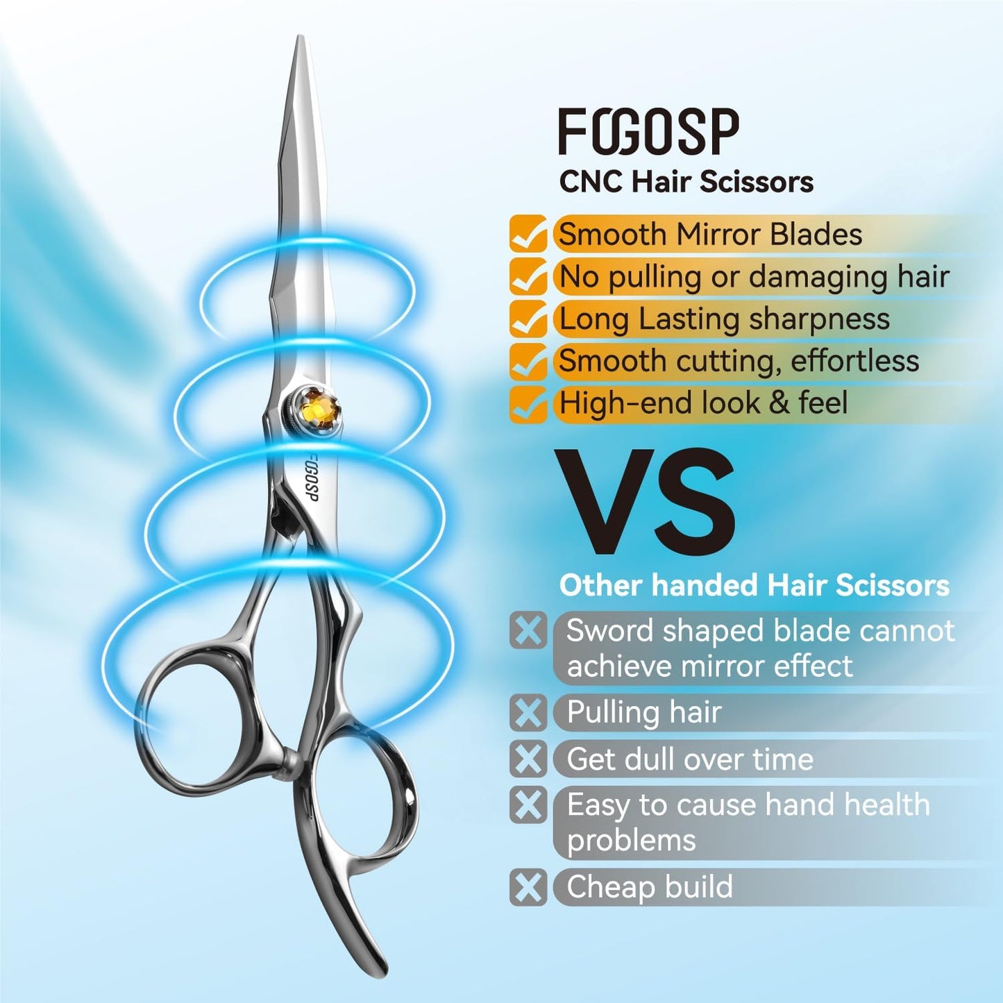 Professional Barber Scissors - 6.5" Japan VG10 Hair Shears for Precision Cutting | Unisex Design