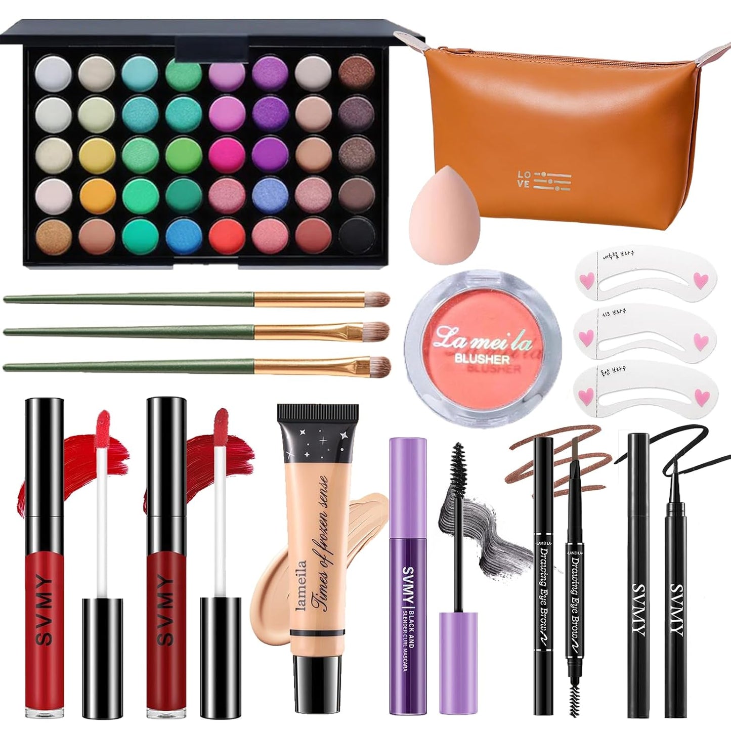 Makeup Set for Women - Complete Makeup Kit for Beginners & Pros | Travel-Friendly, Versatile Palette & Lip Gloss