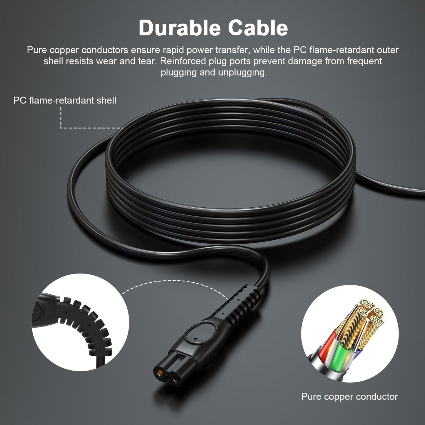 Asobilor 3.3FT 5V USB Replacement Charging Cord for Philips Norelco OneBlade, Compatible with QP2724 QP2834 QP1924 MG7910 MG9510, Fits Philips Electric Trimmers & Shavers