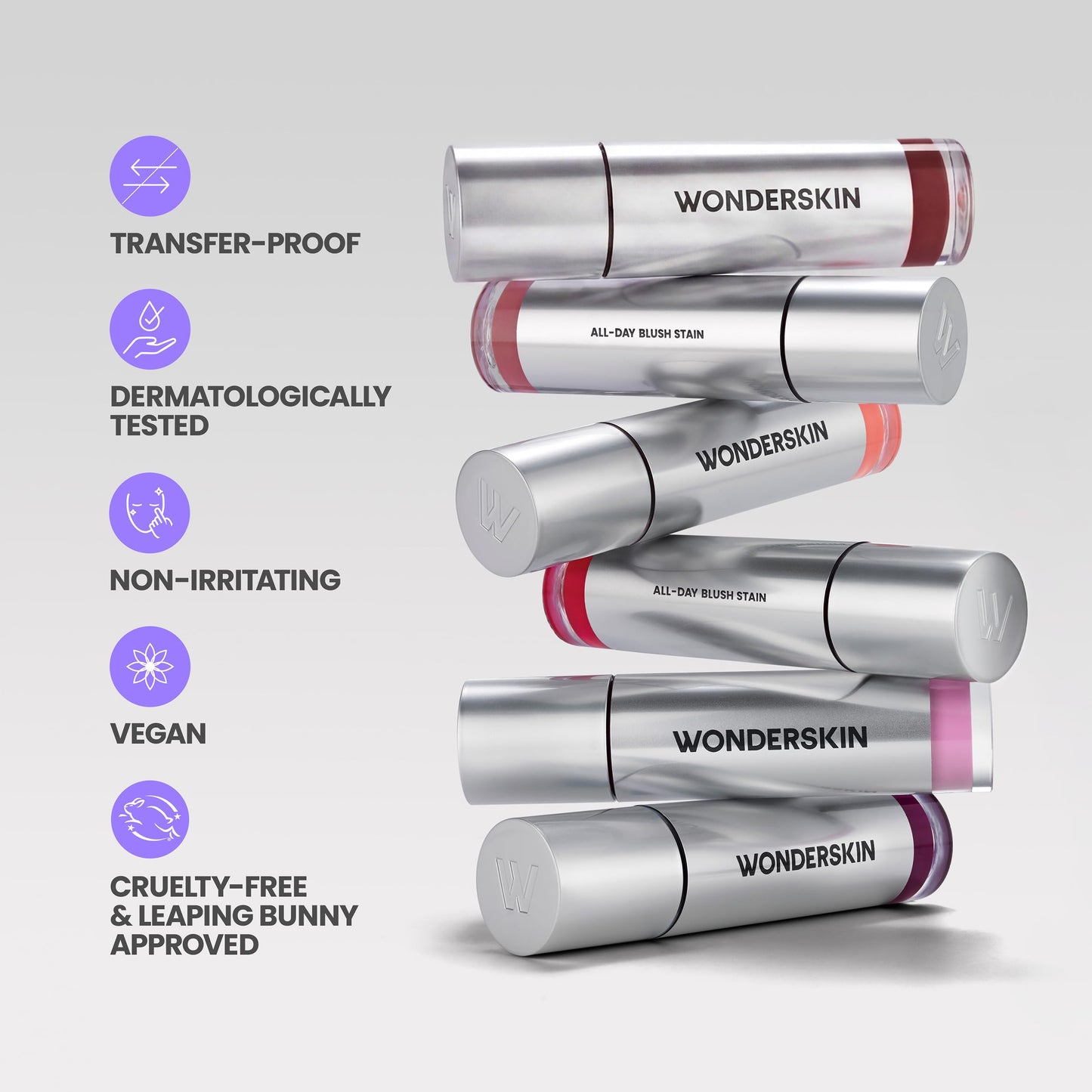 Wonderskin Liquid Blush Stain - Wonder Blading All-Day Blush Stain, Buildable Cocoa Red Cream Blush Tint for Cheeks, 12HR Transfer-Proof Natural Glowy Finish, Water-Resistant (Toasty)