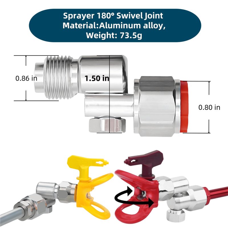 3 Pack 235486 7/8" Airless Spray Gun Swivel Joint |180° Rotation | Compatible with Graco/Wagner/Titan Sprayers,High Pressure, Leak Resistant, and Adjustable,3600PSI Maximum Working Pressure