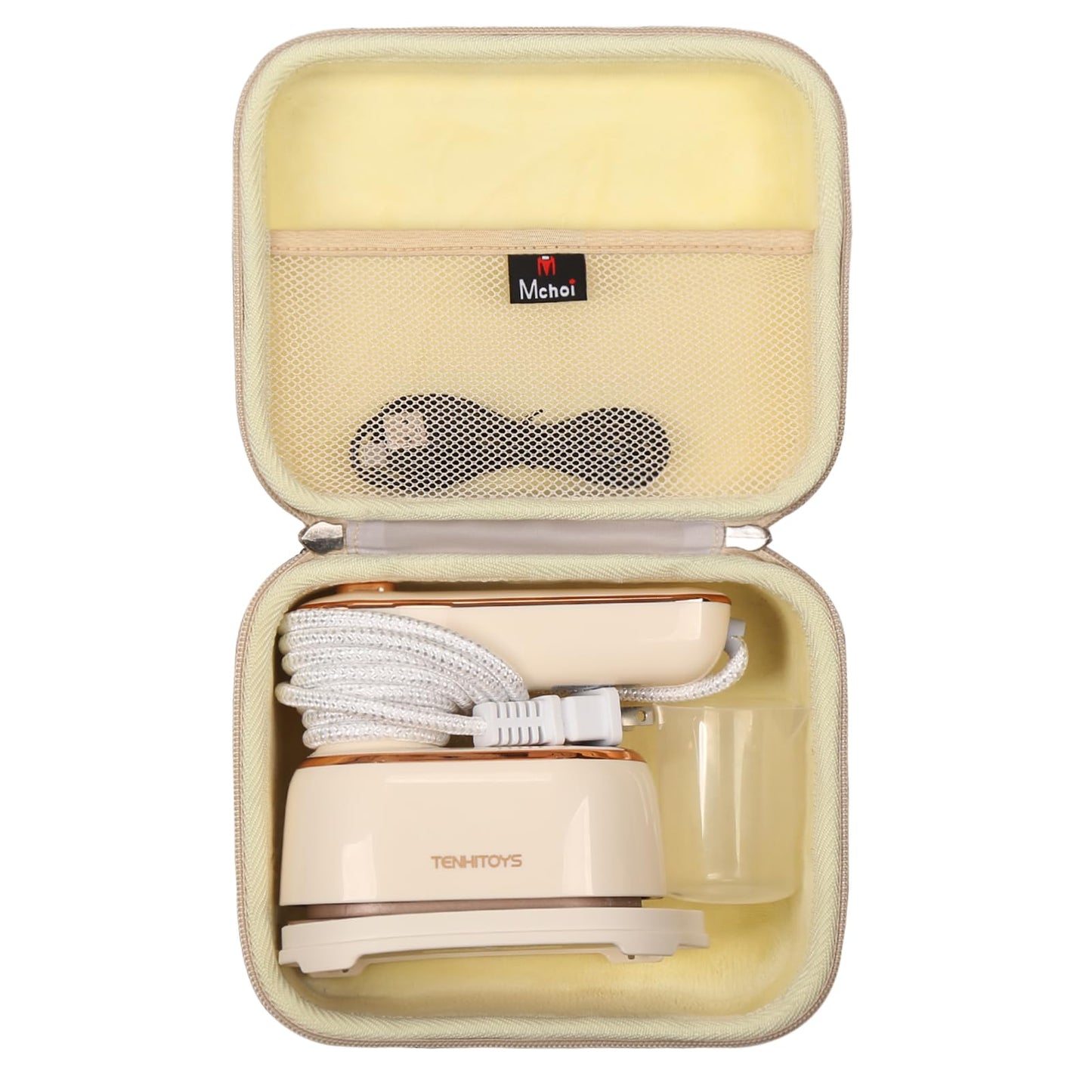 Mchoi Hard Storage Case Fits for Tenhitoys Travel Steamer Iron Electric Steam Ironing Machine for Clothes (Beige)