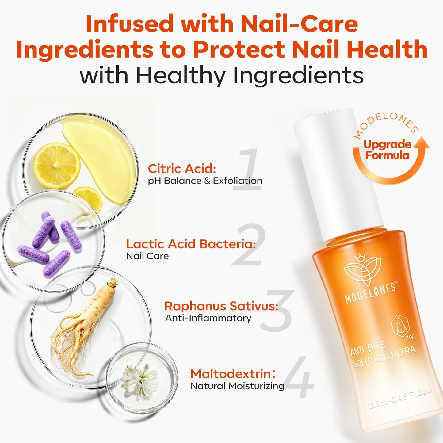 Modelones Nail Biting Prevention | Kids' Thumb Sucking Deterrent Bitter Nail Polish - 0.46 fl oz, Safe for Ages 1+