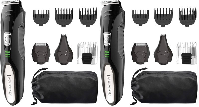 Remington All-in-One Grooming Kit, Lithium Powered, 8 Piece Set with Trimmer, Men's Shaver, Clippers, Beard and Stubble Combs, PG6025, Black (Pack of 2)