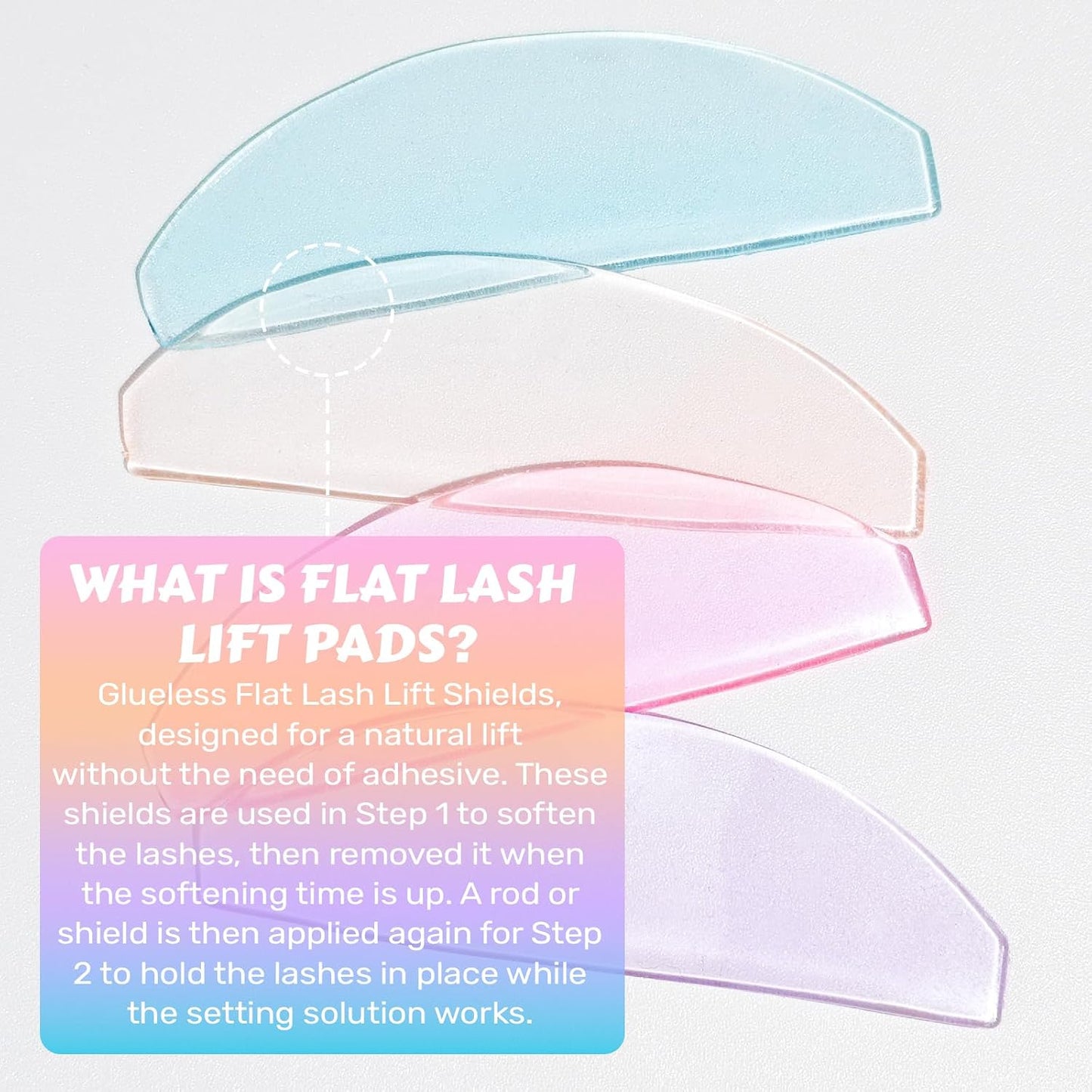 Flat Lash Lift Shields - Glueless Silicone Pads for Eyelash Perming | Ultra Thin, Colorful Design
