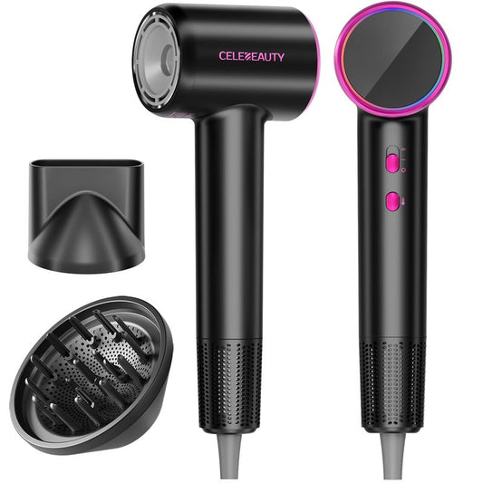 Hair Dryer Blow Dryer with Magnetic Diffuser & Nozzle, 110000 RPM Brushless Motor Ionic Hairdryer for Fast Drying & Frizz Control, Lightweight Low Noise Blowdryer for Home Travel Salon, All Hair Types