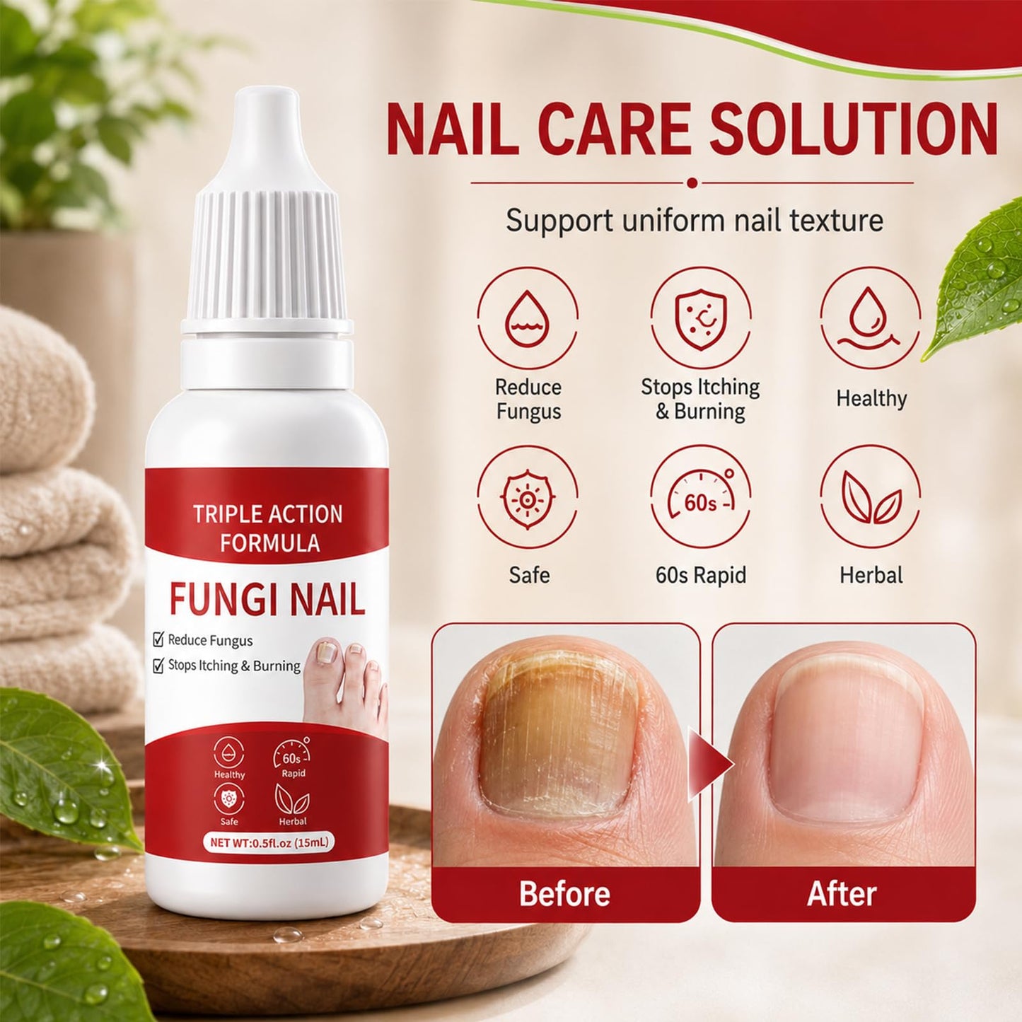 2PCS Toenail Care, Gentle Formula, Effectively Improves Nails for a More Beautiful Appearance for Men and Women