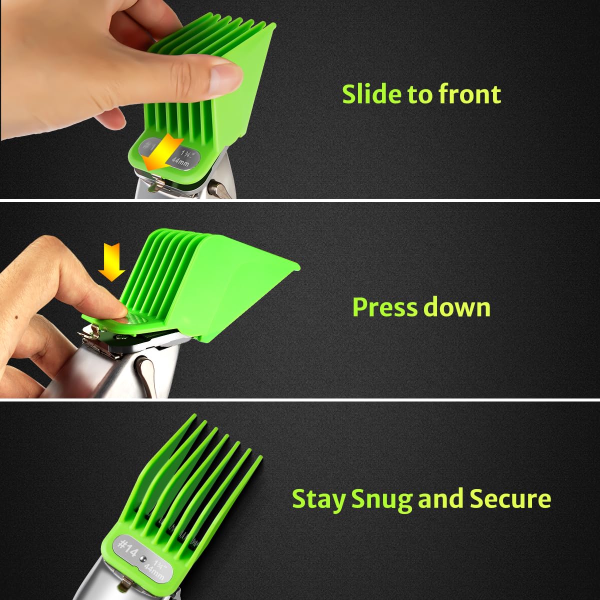 Extra Long Clipper Guards Set - Compatible with Andis & Oster | Sizes #10, 12, 14, 16 (1.25" to 2”)