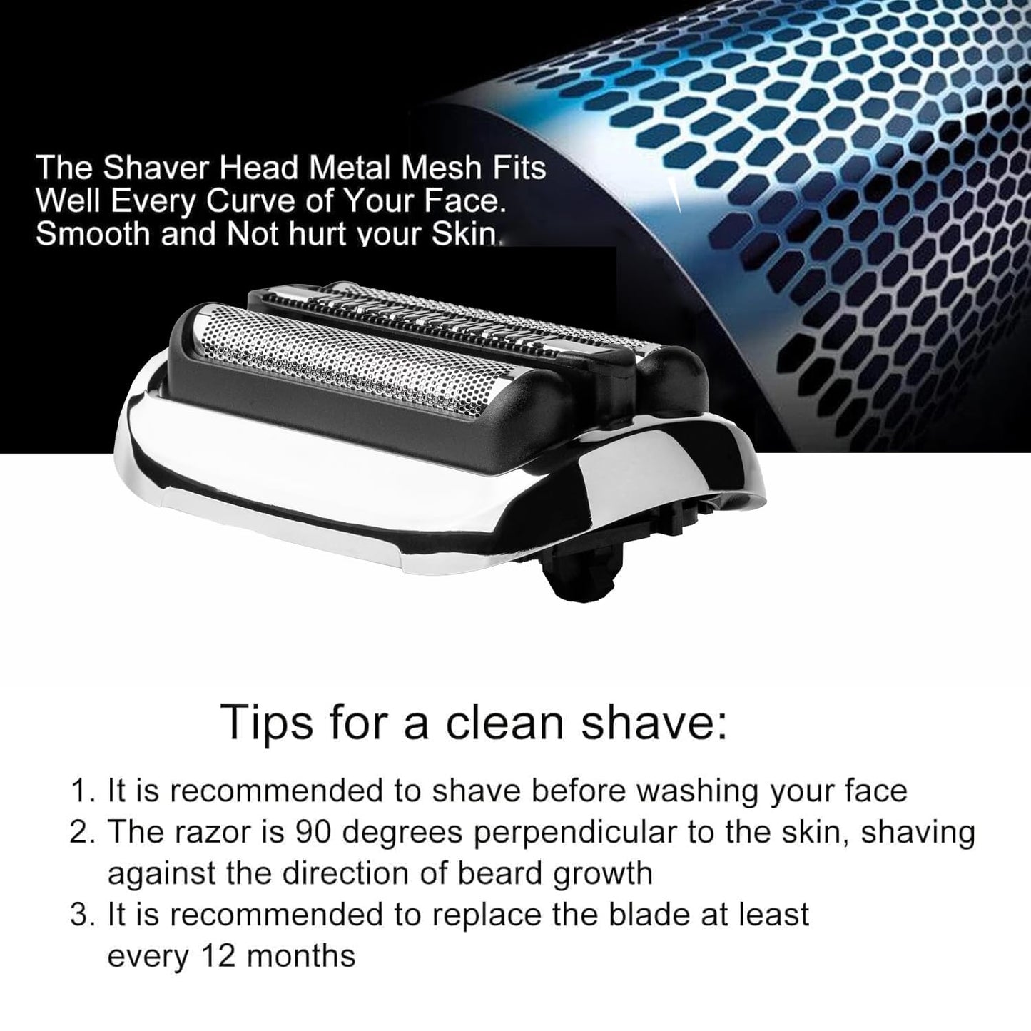73S-Series 7 Replacement Foil & Blades Compatible with Braun S7 Replacement Head,73S Replacement Shaver Heads for Braun Series 7 360 Electric Razors Shaver 5764 7020s 7025s 7085cc 7027cs 7071cc 7075cc