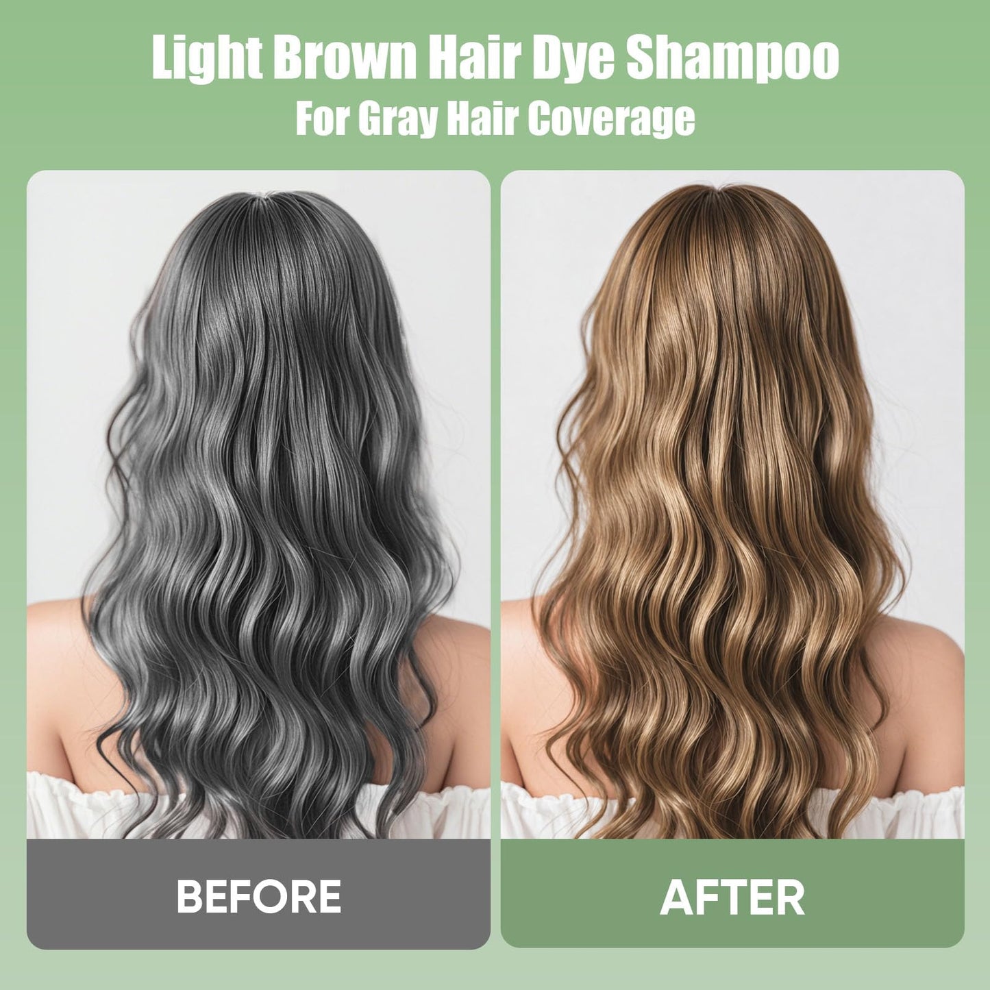 FARNDU Light Brown Hair Dye Shampoo 3 in 1 with Argan Oil – 10-15 Min Gray Coverage, Natural Instant Hair Color Shampoo for Women and Men, Ammonia & Paraben Free, Long-Lasting Up to 6 Months