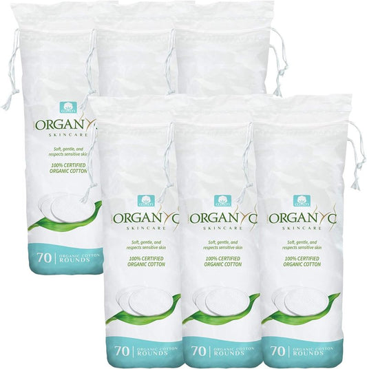 Organyc Organic Cotton Rounds - Biodegradable & Chemical-Free for Sensitive Skin | 420 Count
