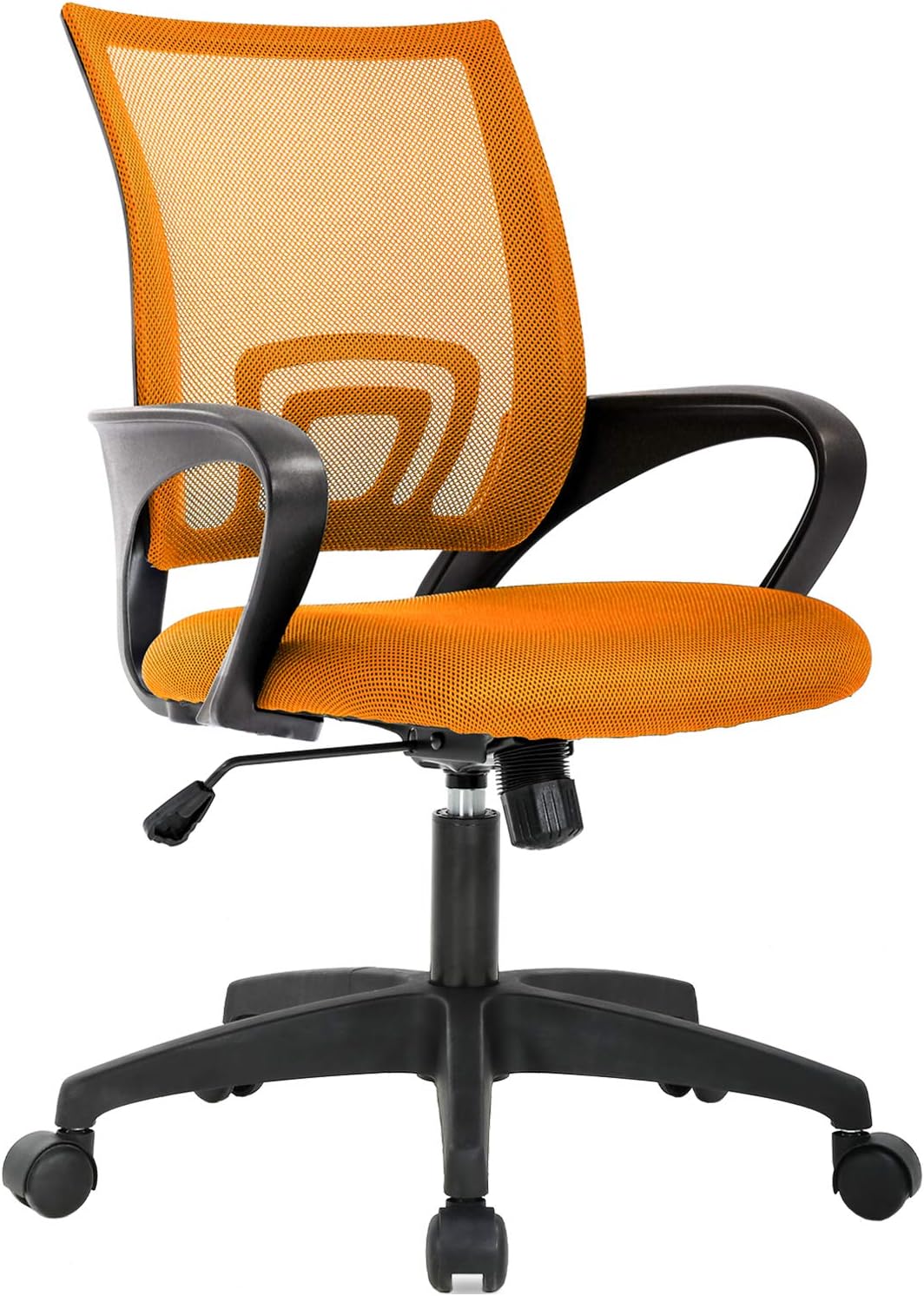 Ergonomic Office Chair - Mid-Back Swivel Desk Chair with Breathable Backrest & Lumbar Support | Adjustable Height | Black