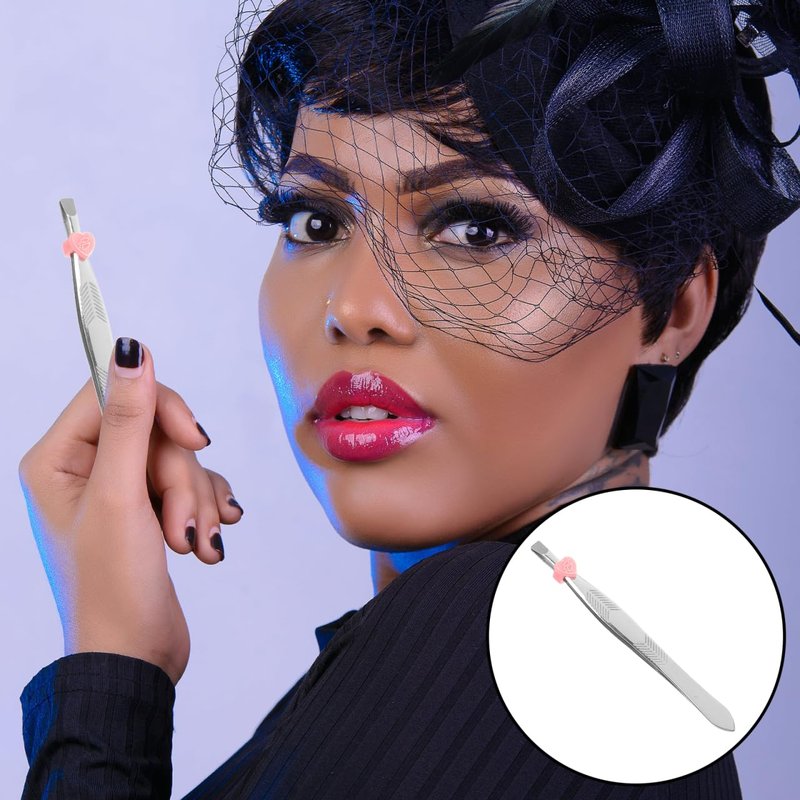 PERSELOSO 24Pcs Eyebrow Tweezers Set for Facial Hair Stainless Steel Precision Flat and Slanted Tips Eyebrow Hair Removal Tool for Women and Men Sliver