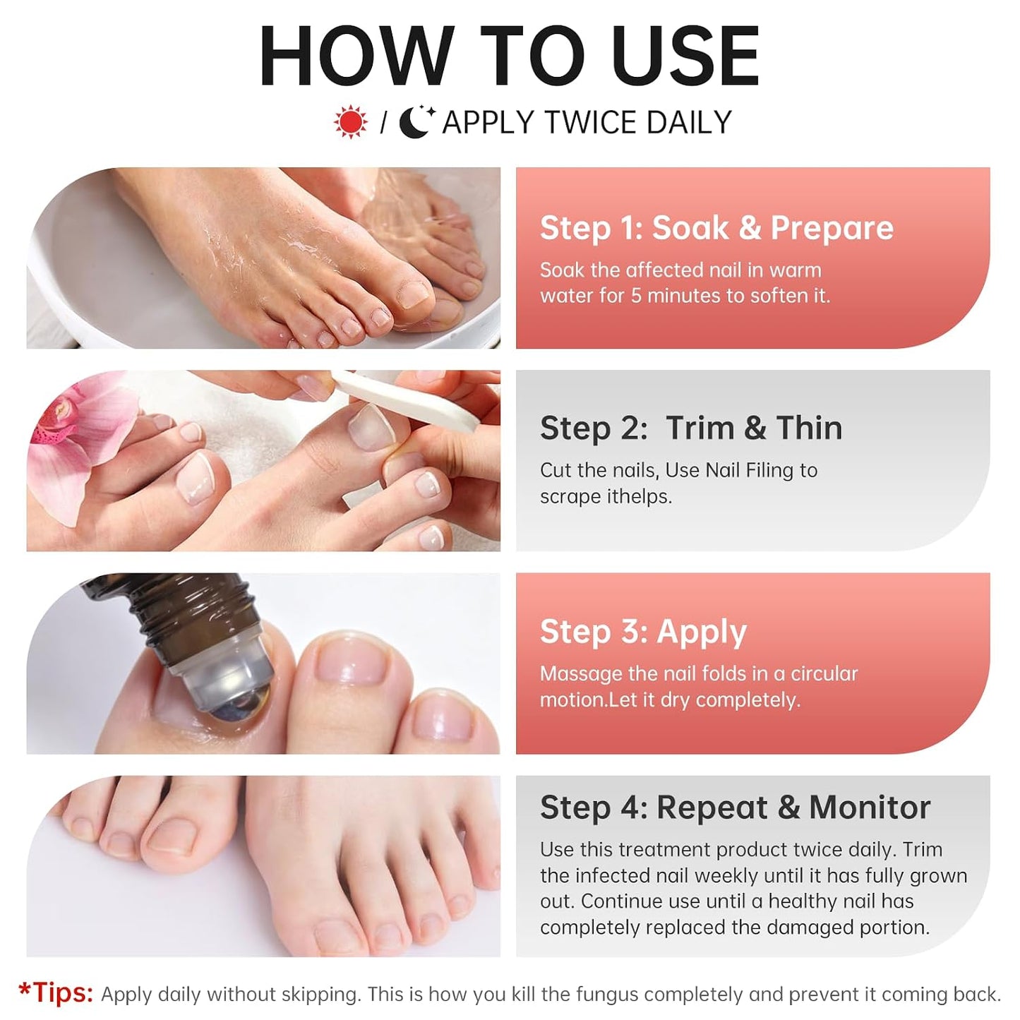 Nail Fungus Treatment - Extra Strength 1% Tolnaftate | Plant-Based Formula for Thickened Nails, 0.51 fl. oz.