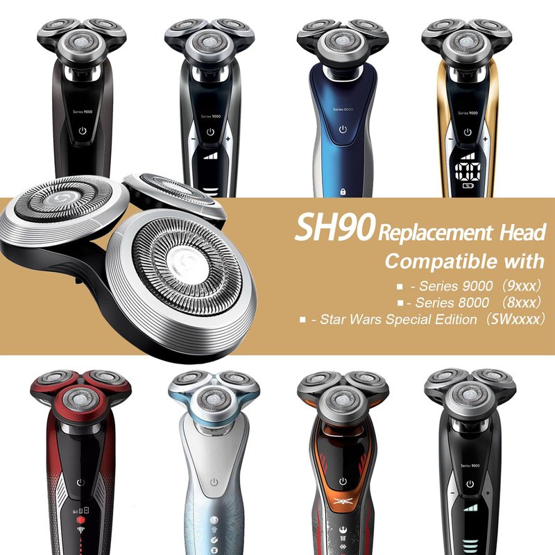 FRASAM SH90 Shaver Replacement Whole Heads for Shaver 9000 Series, 9000 Replacement Head Compatible with S9531 S9721/84 S9511 S8950 S8980/12 S9311/21…