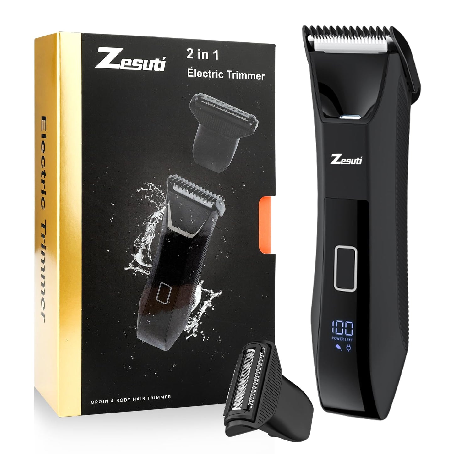 Zesuti Bikini Trimmer for Women,Electric Razors for Women & LED Display,Wet/Dry Pubic Body Hair Trimmer,IPX7 Waterproof-Easy Cleaning Body Shaver Bikini Razor,Ceramic Blade,Women's Gifts,Purple