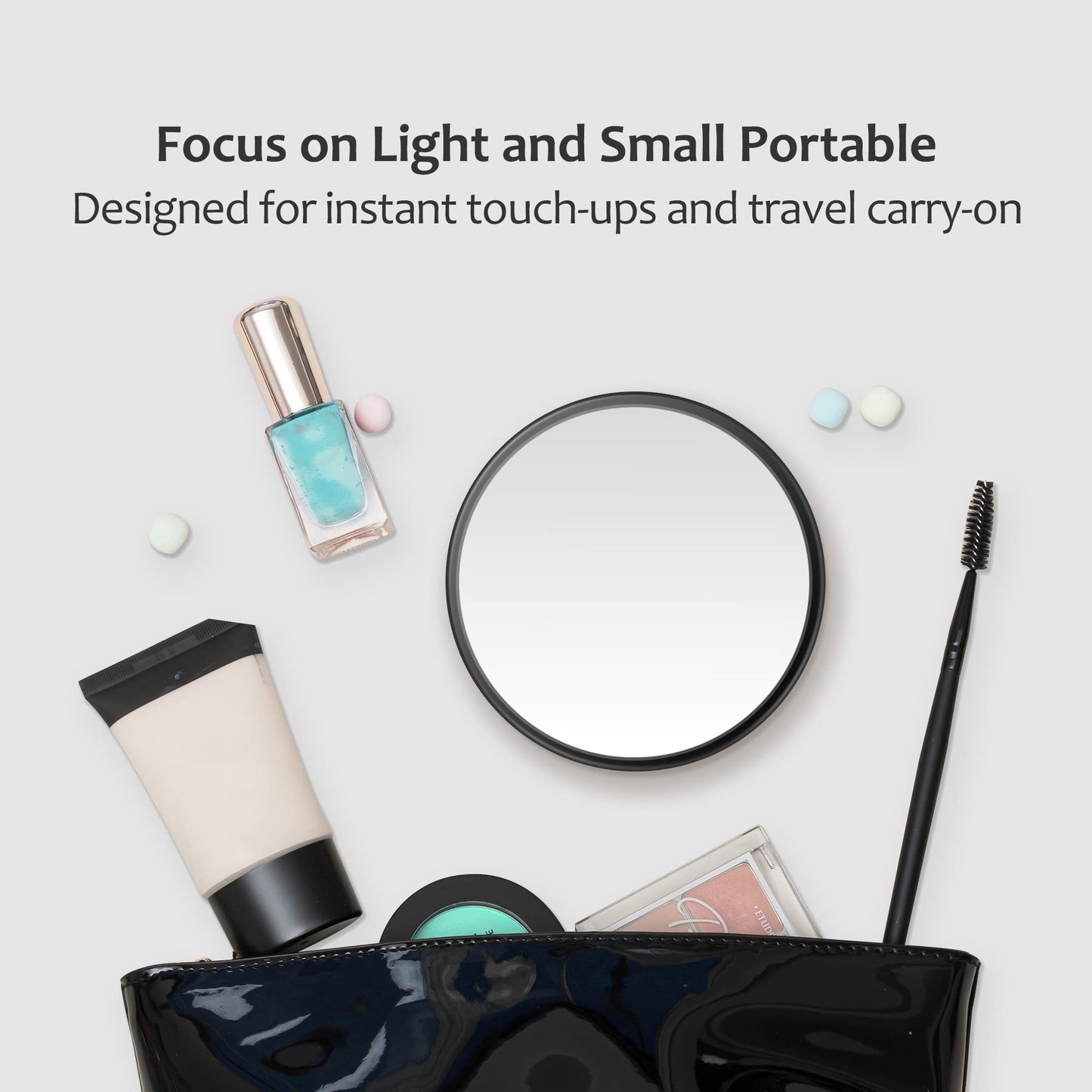 MIYADIVA 40X Magnifying Mirror, 3.5 Inch Round Compact Mirror with Suction Cup, Stainless Steel Tweezers, Perfect for Makeup, Eyebrows, Beards, Travel