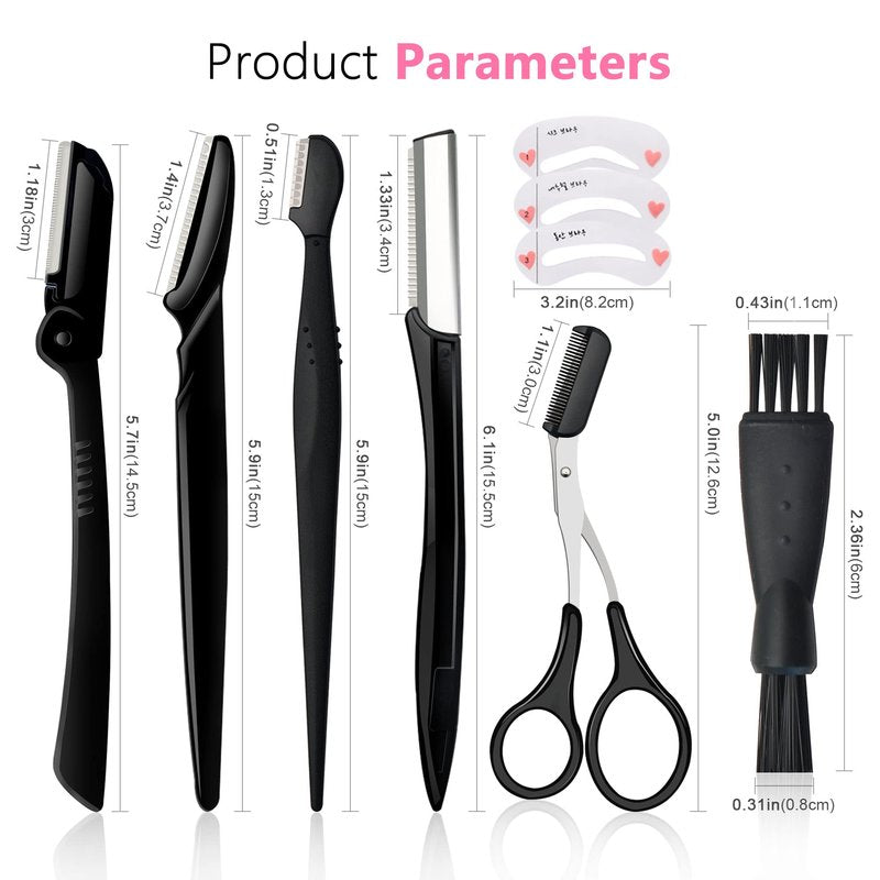 Molisaka Eyebrow Razor Pack, Multipurpose Dermaplaning Face Razors for Women Facial Hair Removal/Exfoliating/Eyebrow Face Shavers/Peachfuzz, Bulk Straight Eyebrow Trimmers for Women