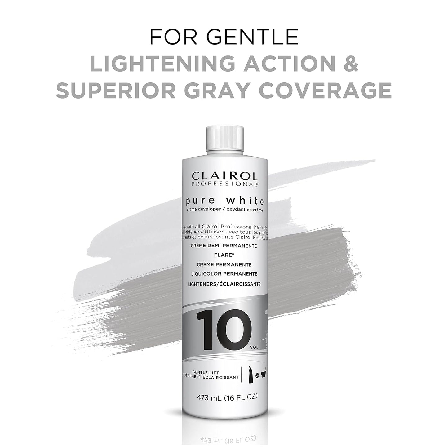 Clairol Professional Pure White 10 Volume Hair Developer - Lightening & Gray Coverage Solution