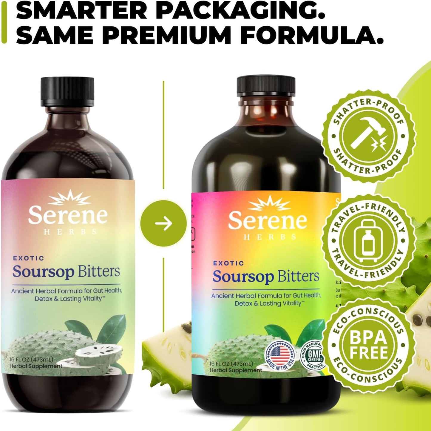 Soursop Bitters Liquid - Gut Cleanse & Detox with Black Seed, Moringa, Ashwagandha | 16 fl oz
