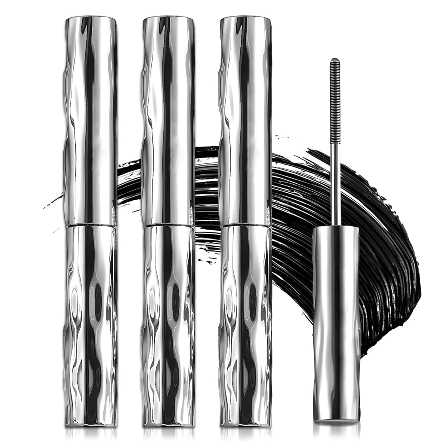 Waterproof Metal Wand Mascara - Volume & Length for Natural, Non-Smudged Lashes | Long-Lasting Curling Tubular Formula