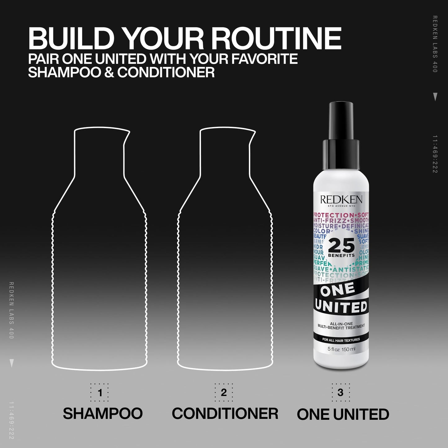 Redken One United Leave In Conditioner Spray - Multi-Benefit Leave In Treatment For All Hair Types, Heat Protectant & Detangler Spray, Paraben Free