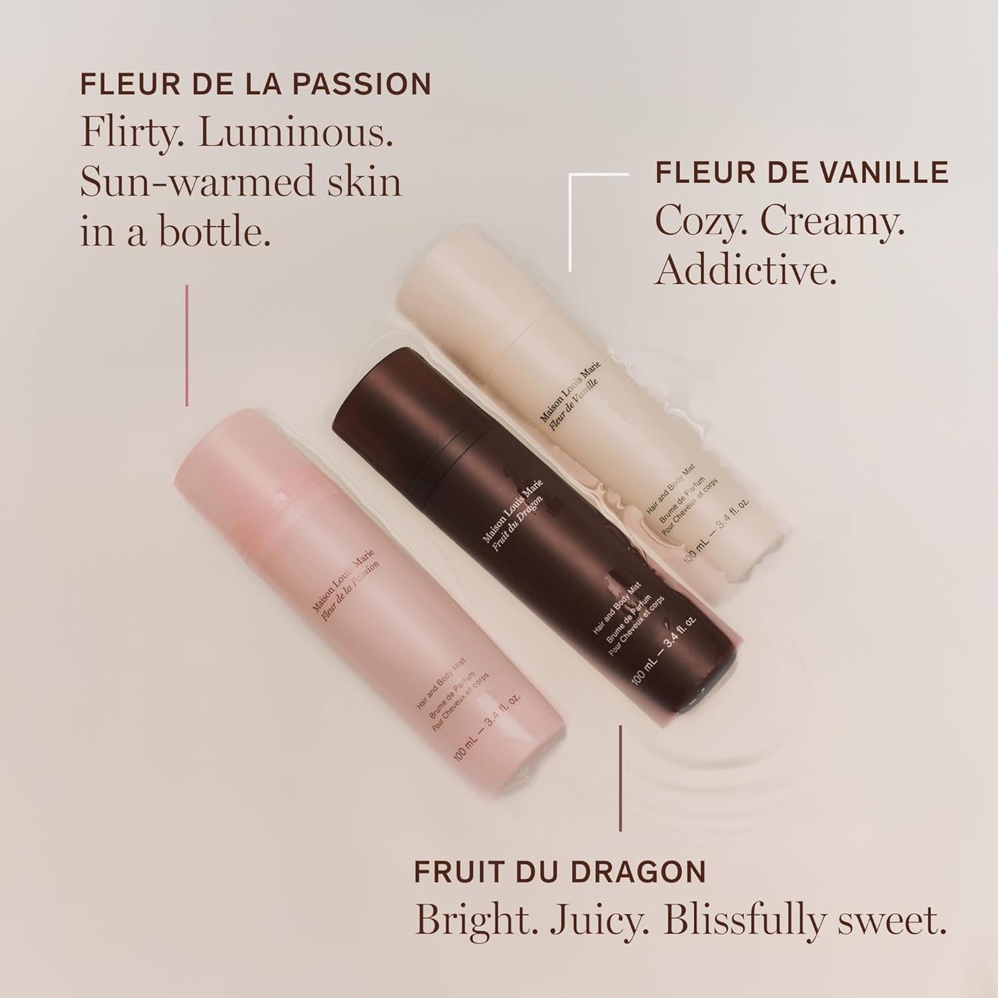 Fleur de Vanille Hair and Body Mist - Alcohol-Free, Non-Toxic Luxury Fragrance | 100mL | 3.4 fl oz