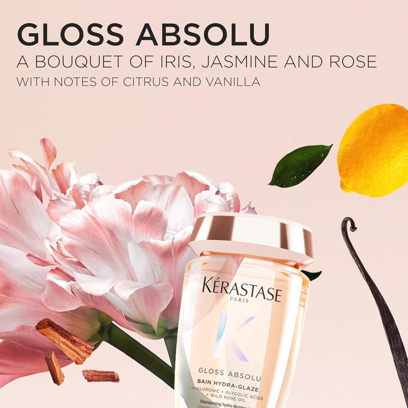 Kerastase Gloss Absolu High-Shine Shampoo - Anti-Frizz Formula for Glossy, Bouncy Hair | 8.5 oz