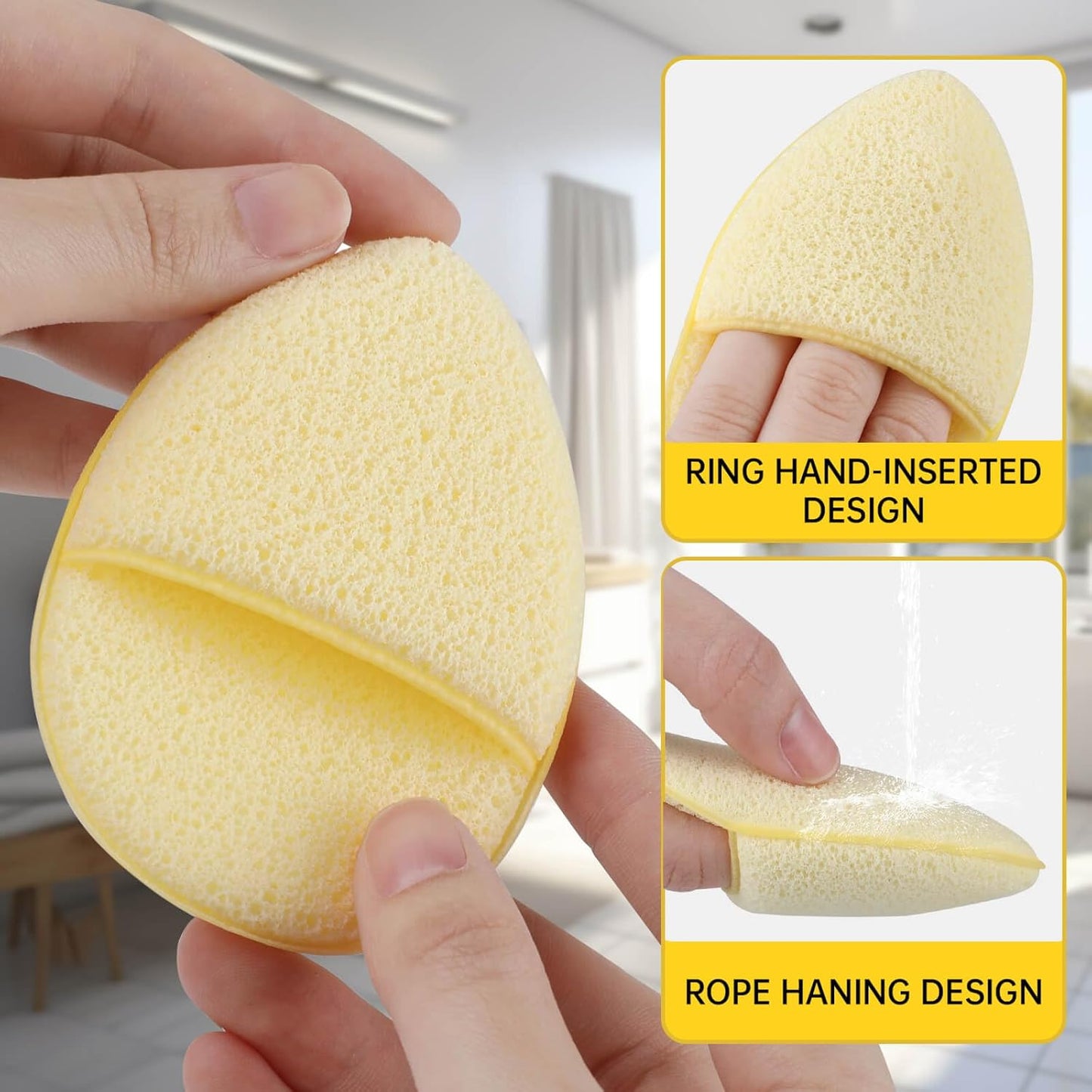 Facial Sponges Set - 6 Colorful Reusable Cleansing Puffs for Makeup Removal & Daily Exfoliation