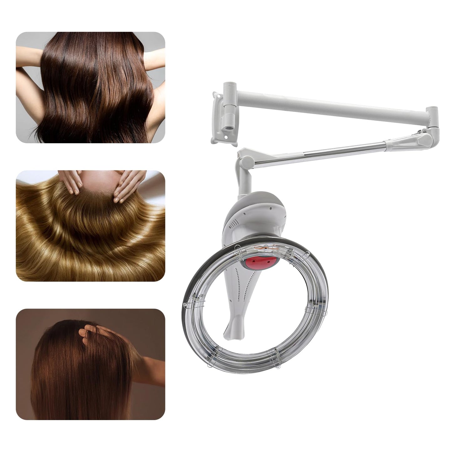 Orbiting Rotating Hair Treatment Machine, 950W Wall Mount Hair Color Processor Multifunctional Perming Machine for Salon Spa Family, Time Adjustable 110V (Grey)