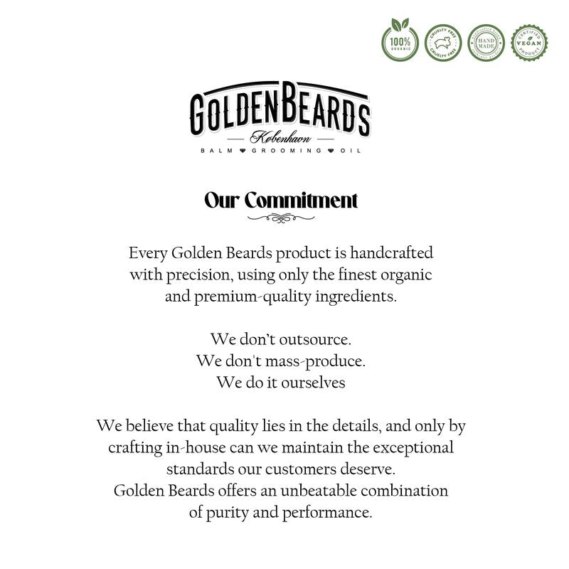 Golden Beards Mustache Wax – Organic & Natural Medium Hold Styling Wax for Men, Nourishing Beeswax & Oils, Handmade in Denmark 30ml (1oz)