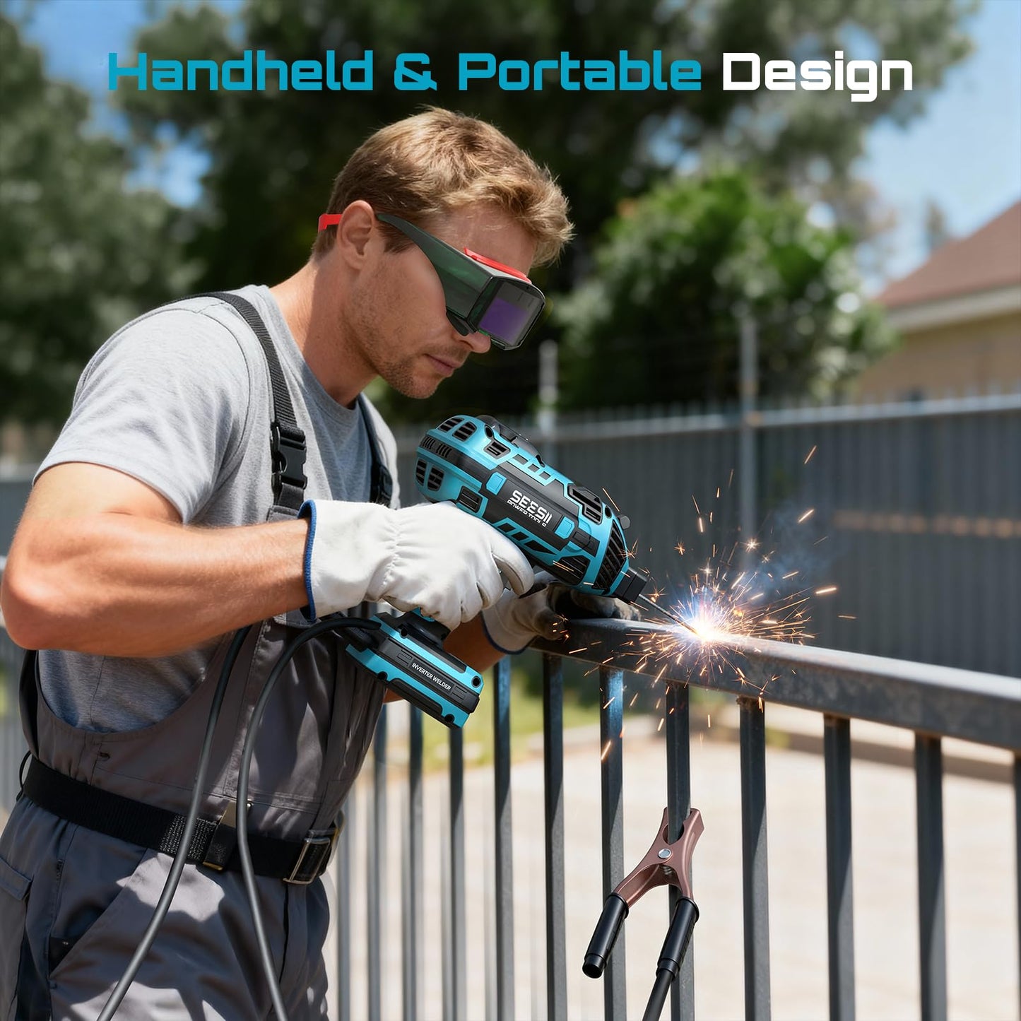 Seesii 110V 120A ARC Portable Handheld Welding Machine for 3/32"-1/8" Rods