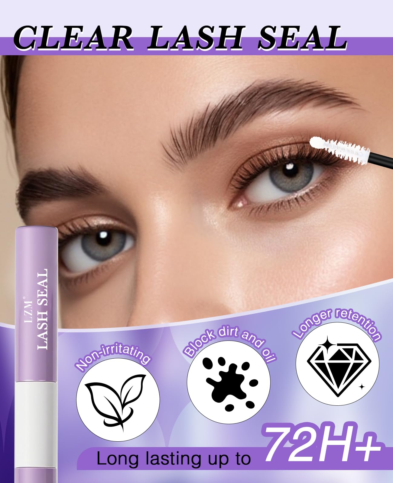 LZM Bond and Seal Lash Glue Eyelash Glue 2 in 1 Strong Hold Long Lasting Cluster Lashes Bond and Seal for Individual Eyelashes (5ml+5ml-09)