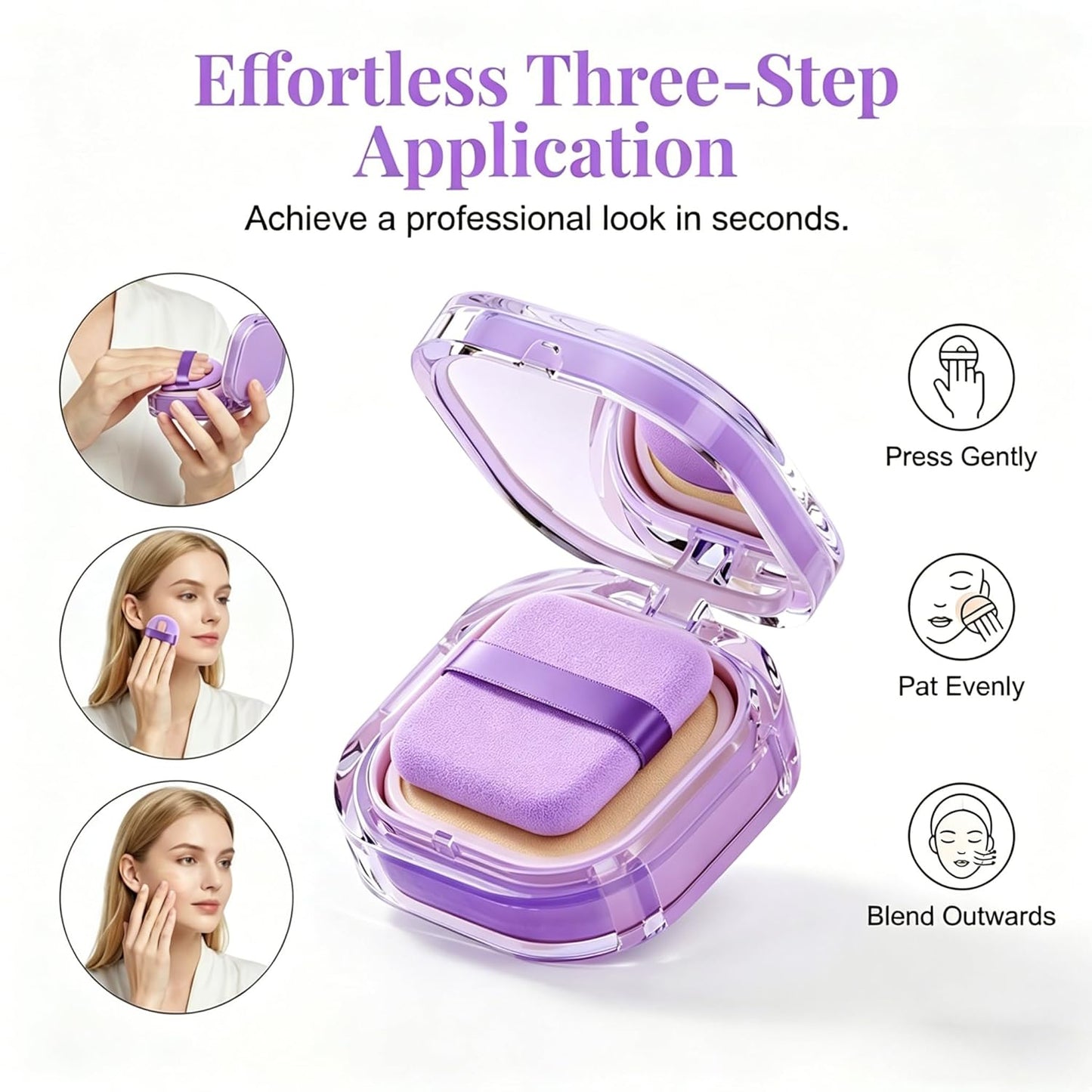 Full Coverage Creamy Foundation - 24H Long-Lasting Waterproof Matte Finish | Blemish-Free Base for All Skin Types (Ivory*2)