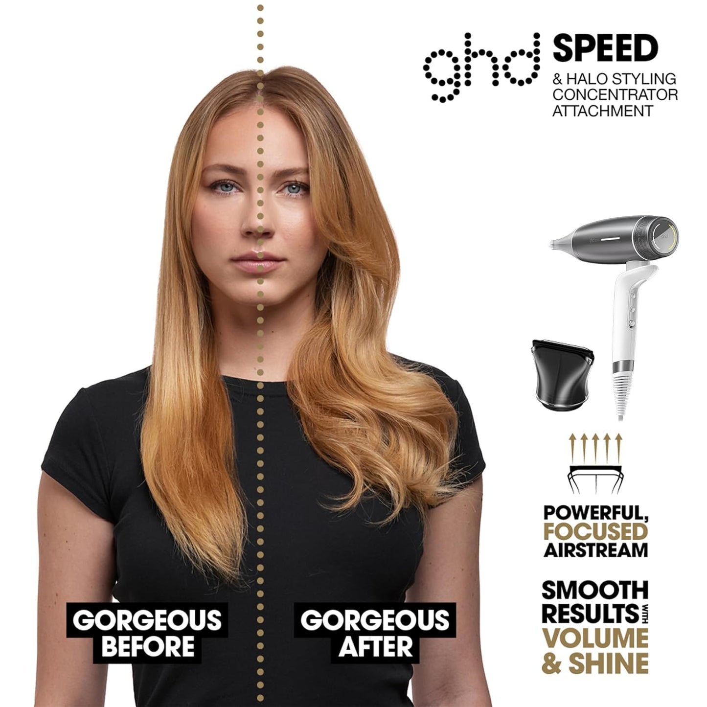 GHD Speed Ionic Hair Dryer - Fast, Powerful Blow Drying with No Heat Damage | Ideal for All Hair Types