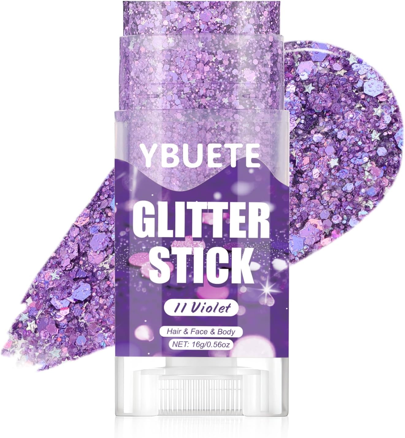 Red White Blue Star Face & Body Glitter Stick - Patriotic Makeup for 4th of July | USA Flag Accessory