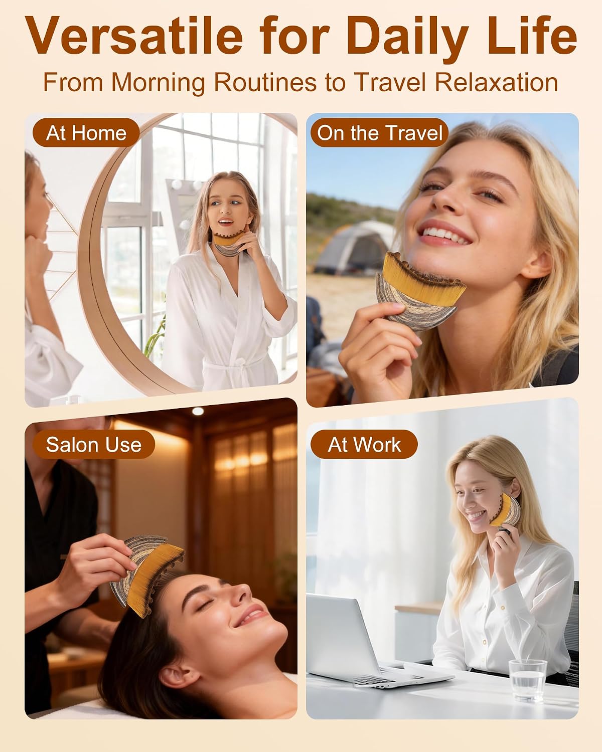 Lymphatic Drainage Face Brush Set - Soft Bristles for Sculpting & Reducing Puffiness | Hypoallergenic Ergonomic Design