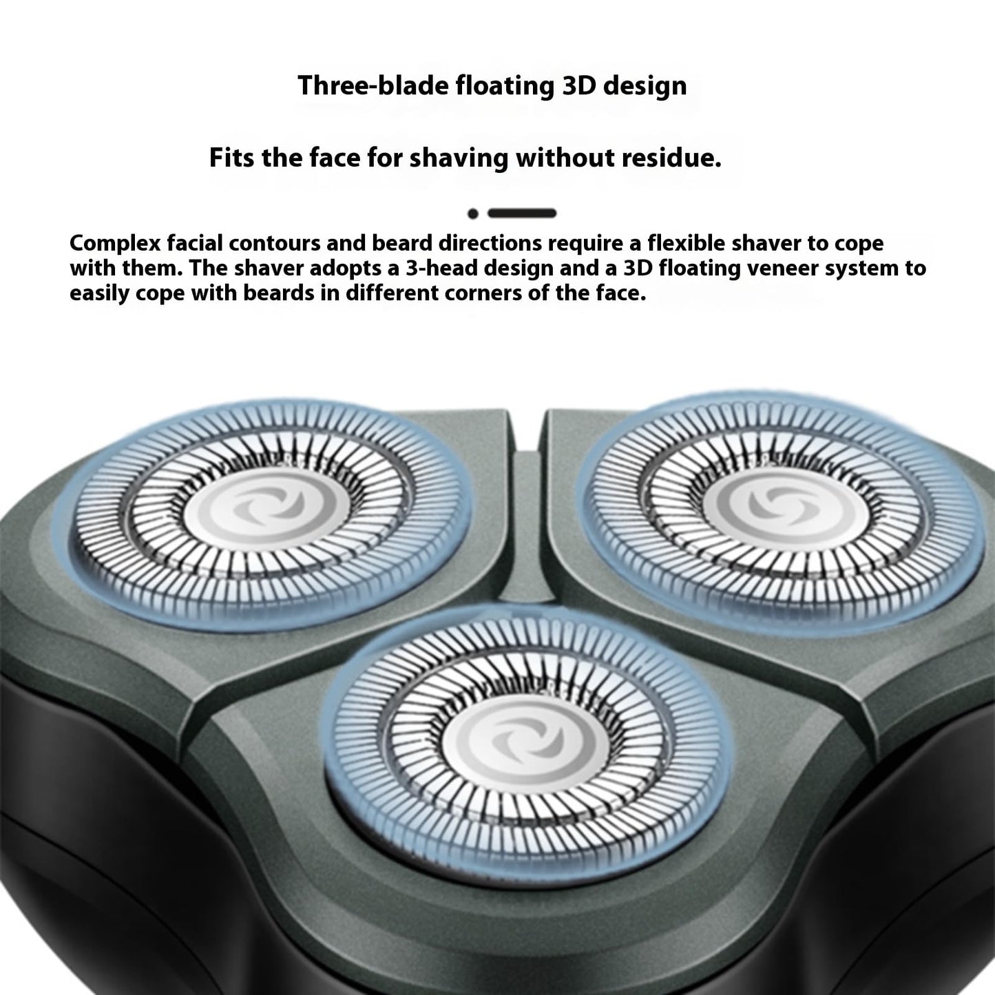 TIBOING 4-in-1 Electric Shaver for Men — Rechargeable, Equipped with Trimmer, Facial Cleansing Brush & Nose Hair Cutter, Full-Body Washable, Rotary 3-Blade System, 90 Minutes of Runtime