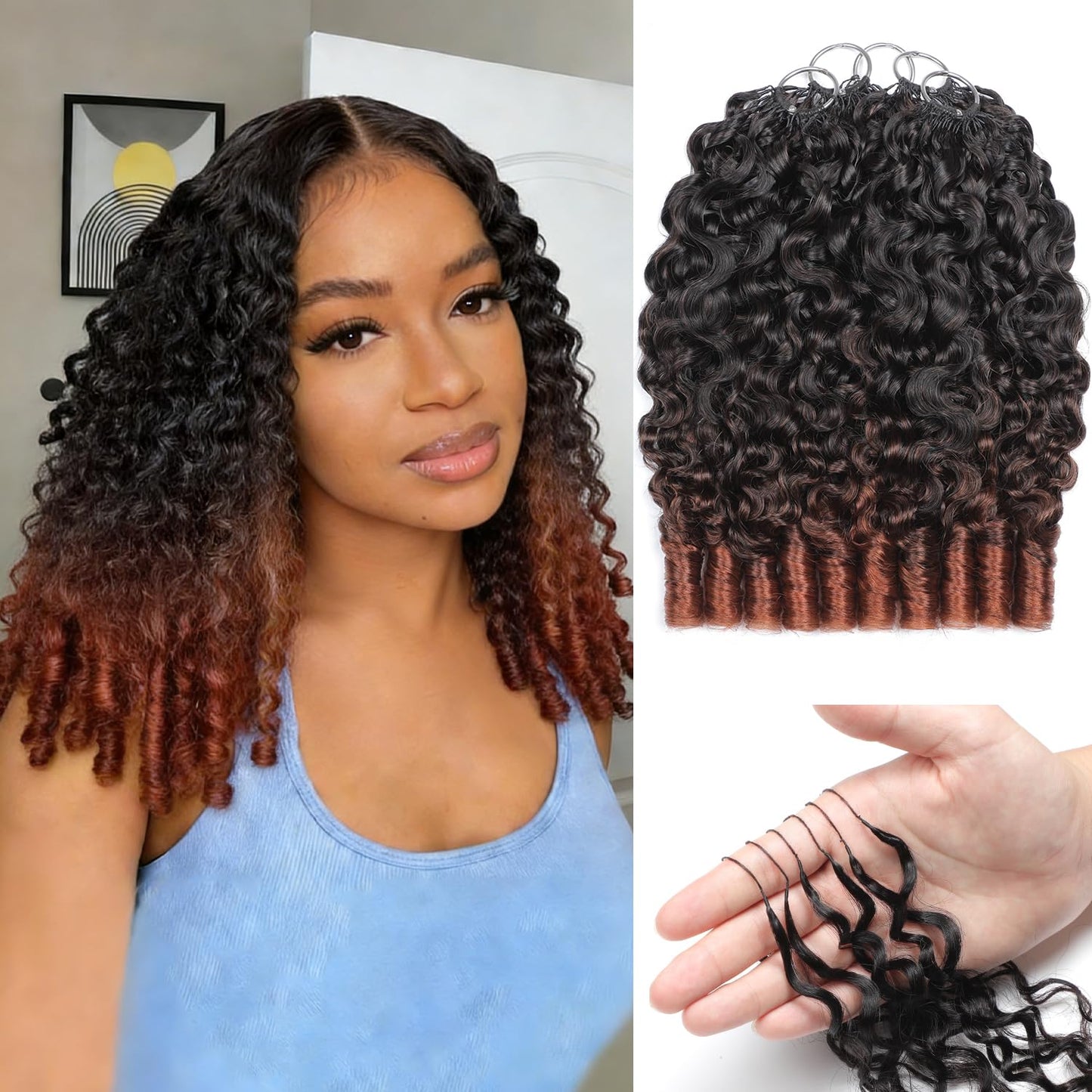 Burmese Curly Crochet Hair - Miracle Knots for Black Women | 18 Inch, 125g, 100 Strands